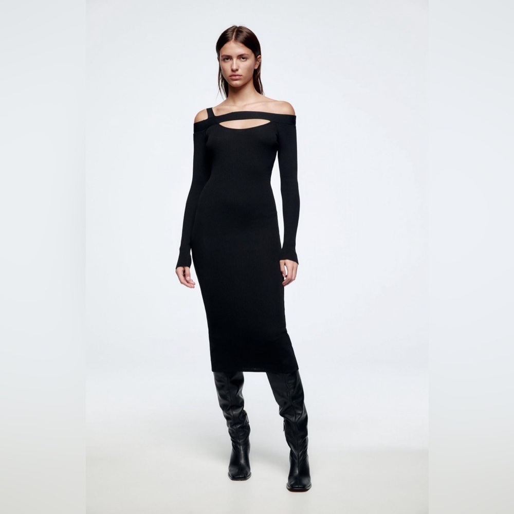 NWT Zara Cut Out‎ Knit Dress Size M